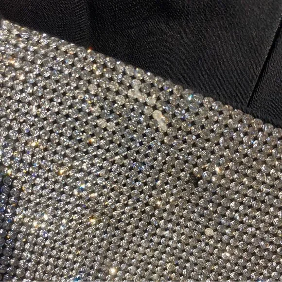 NWT Superdown Dawn Mini Dress Black rhinestone panel cut out Revolve S - Picture 8 of 12